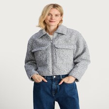 F&F Textured Pocket Front Zip Up Jacket in Grey thumbnail 5