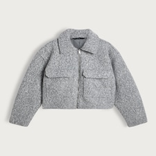 F&F Textured Pocket Front Zip Up Jacket in Grey thumbnail 6