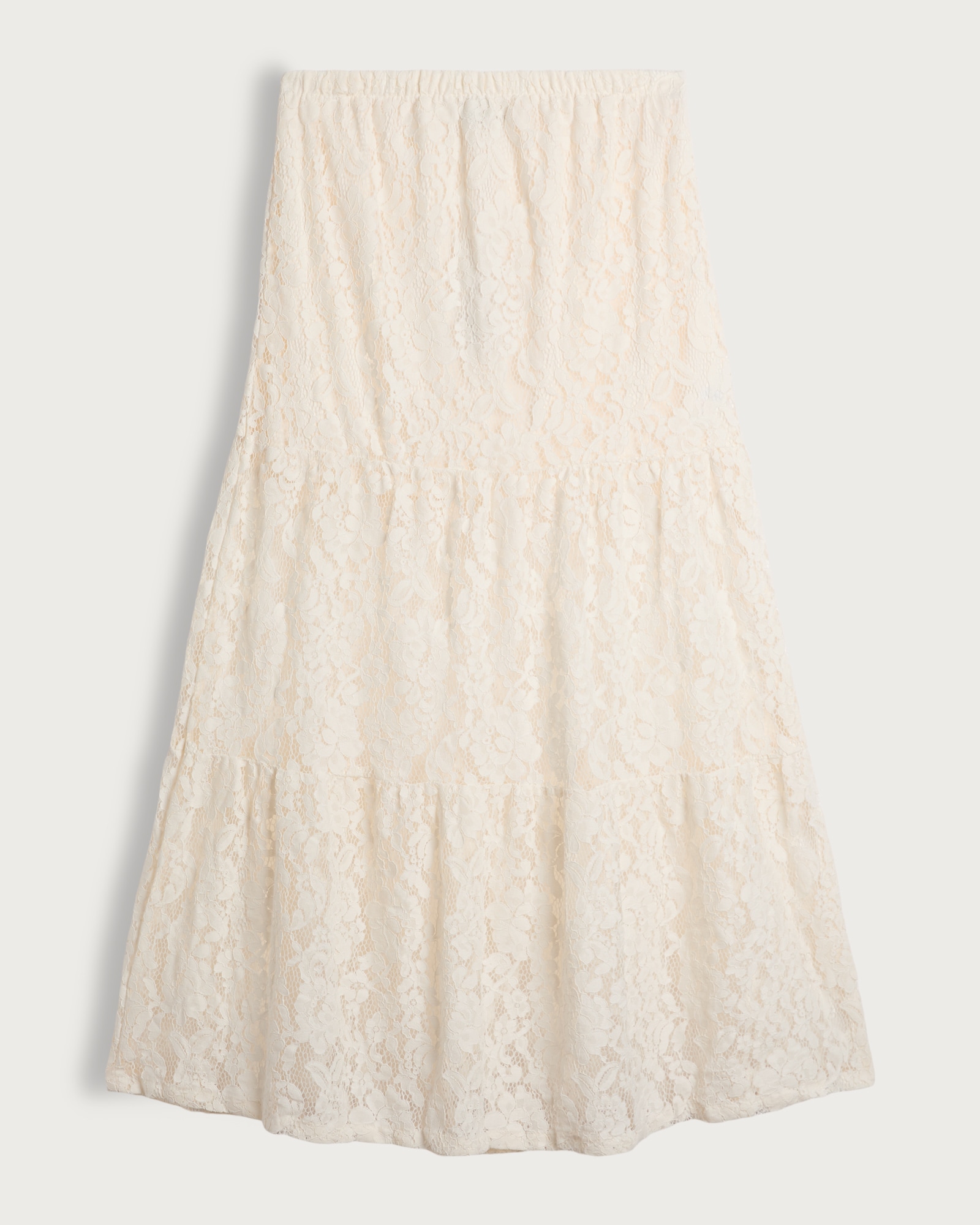 F&F Tiered Lace Midi Skirt in Cream thumbnail 5