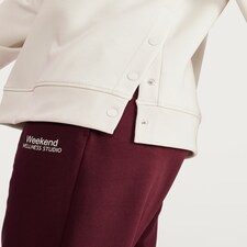 F&F Long Sleeved Side Popper Hoodie in Cream thumbnail 3