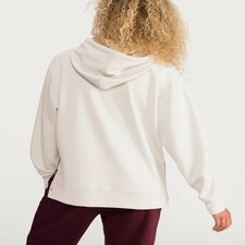 F&F Long Sleeved Side Popper Hoodie in Cream thumbnail 4
