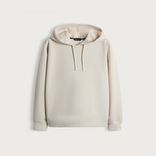F&F Long Sleeved Side Popper Hoodie in Cream thumbnail 5