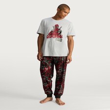 Marvel Deadpool Cotton Rich Pyjamas in Grey thumbnail 2