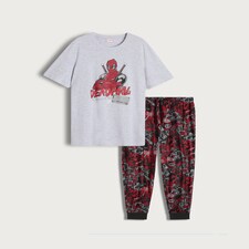 Marvel Deadpool Cotton Rich Pyjamas in Grey thumbnail 4
