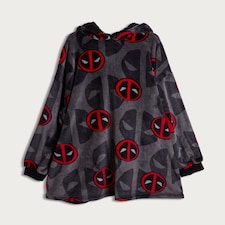 Deadpool Print Fleece Hooded Blanket in Black thumbnail 4