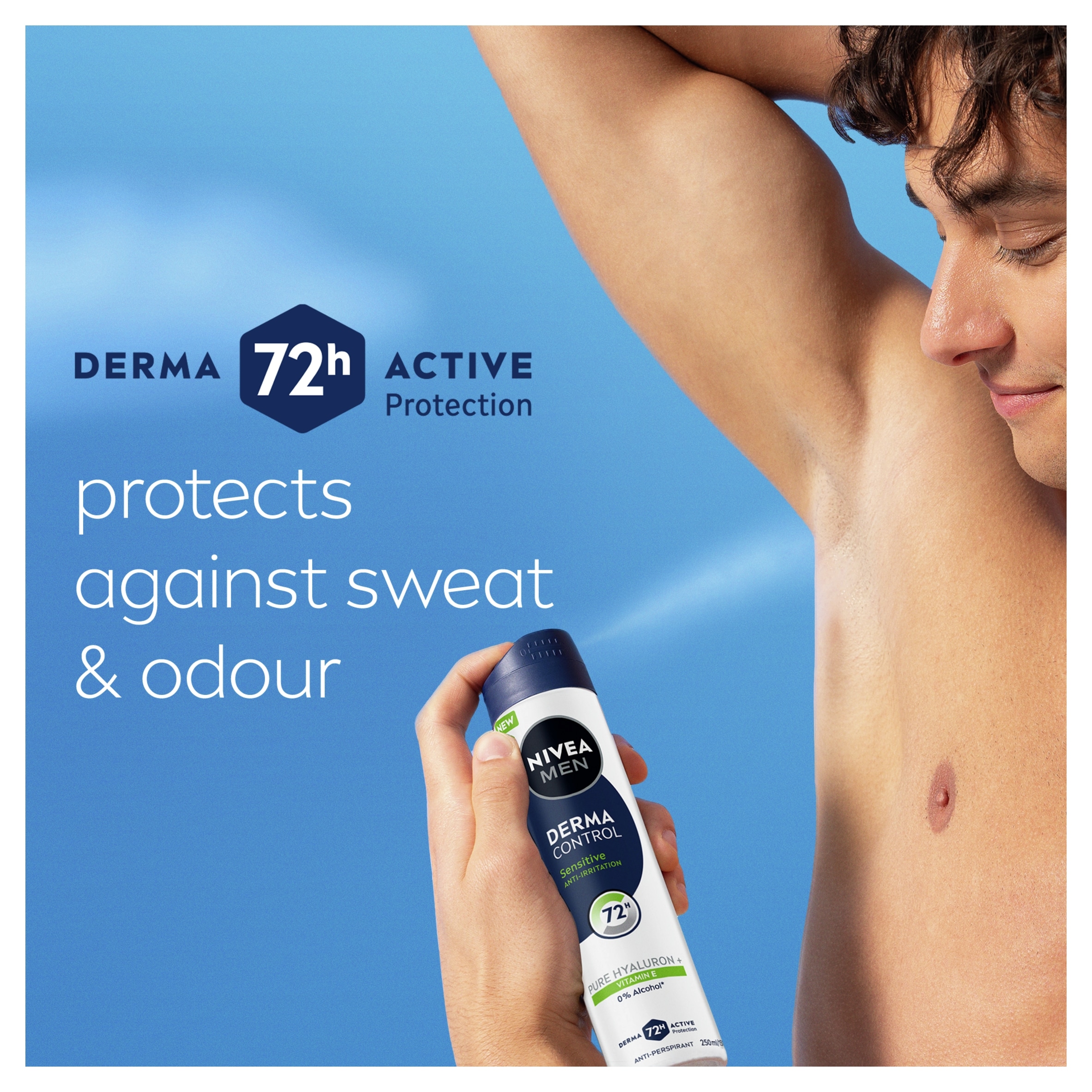 NIVEA Men Derma Control Sensitive 72hr Anti Perspirant Deodorant Spray 250ml thumbnail 4