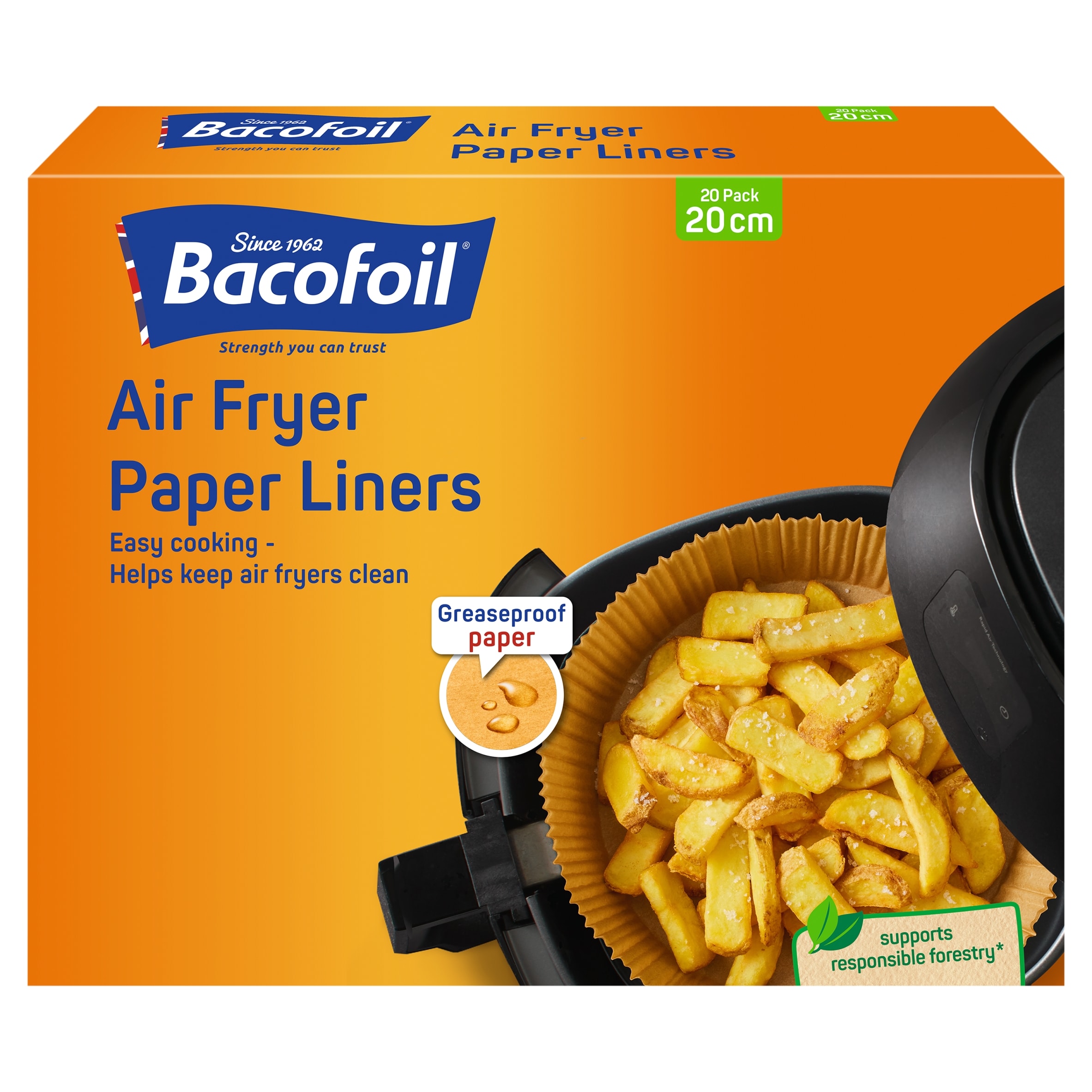 Bacofoil Air Fryer Paper Liner 20cm 20Pack