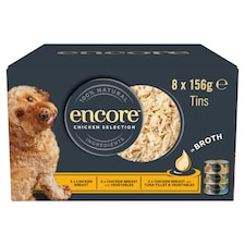 Encore Dog Tins Chicken Selection in Broth 8x156g