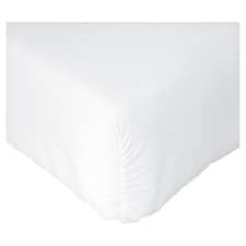 F&F Home Hotel White 400 Thread Count True Grip Fitted Sheet King with Cotton and TENCEL TM Lyocell