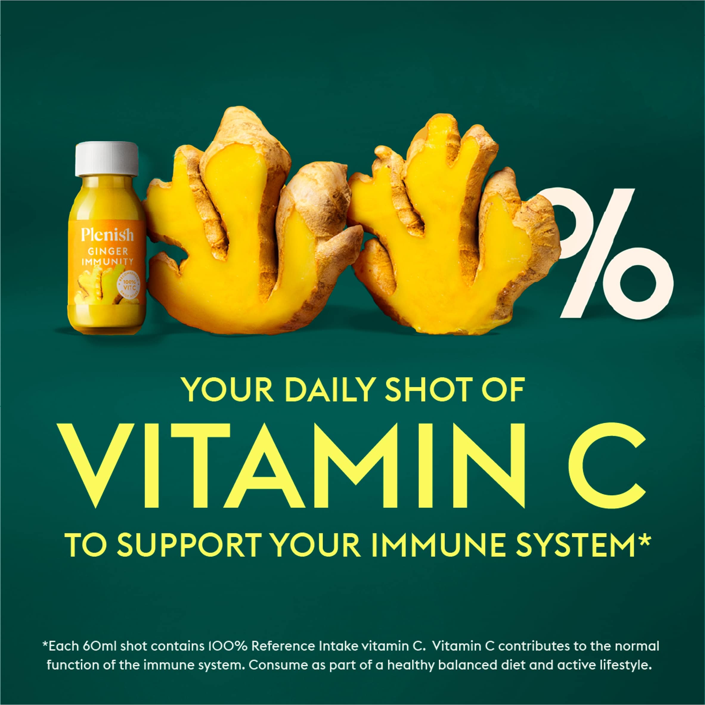 Plenish Ginger Immunity Dosing Bottle 7x Shots 420ml thumbnail 3