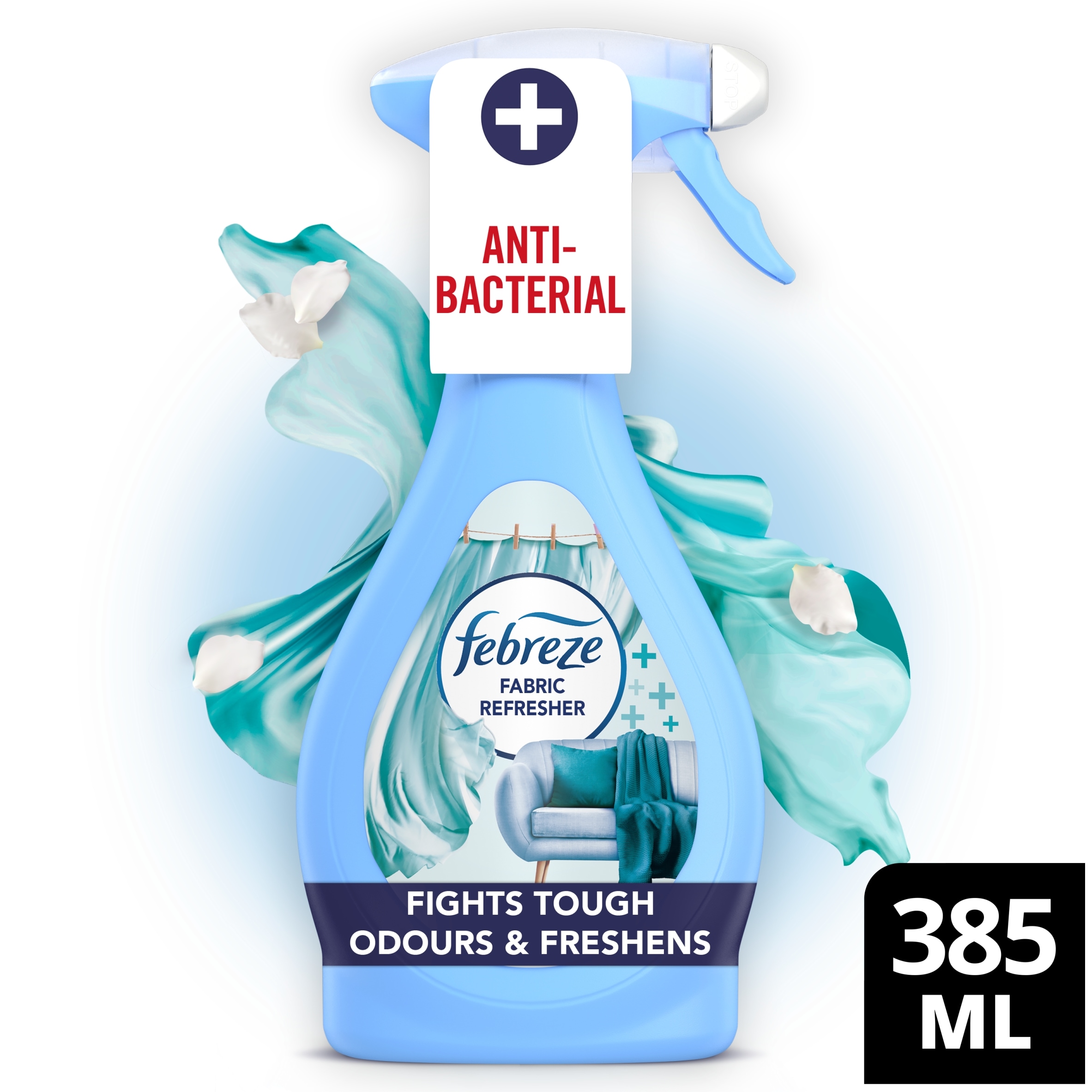 Febreze Antibacterial Fabric Freshener Spray Fresh Linen 385ML