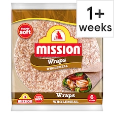 Mission Wholemeal Tortilla Wraps 6 Pack 367g
