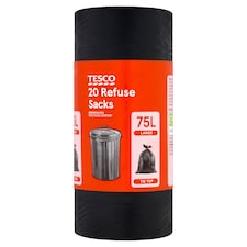 Tesco Tie Top Refuse Sacks 20PK 75L