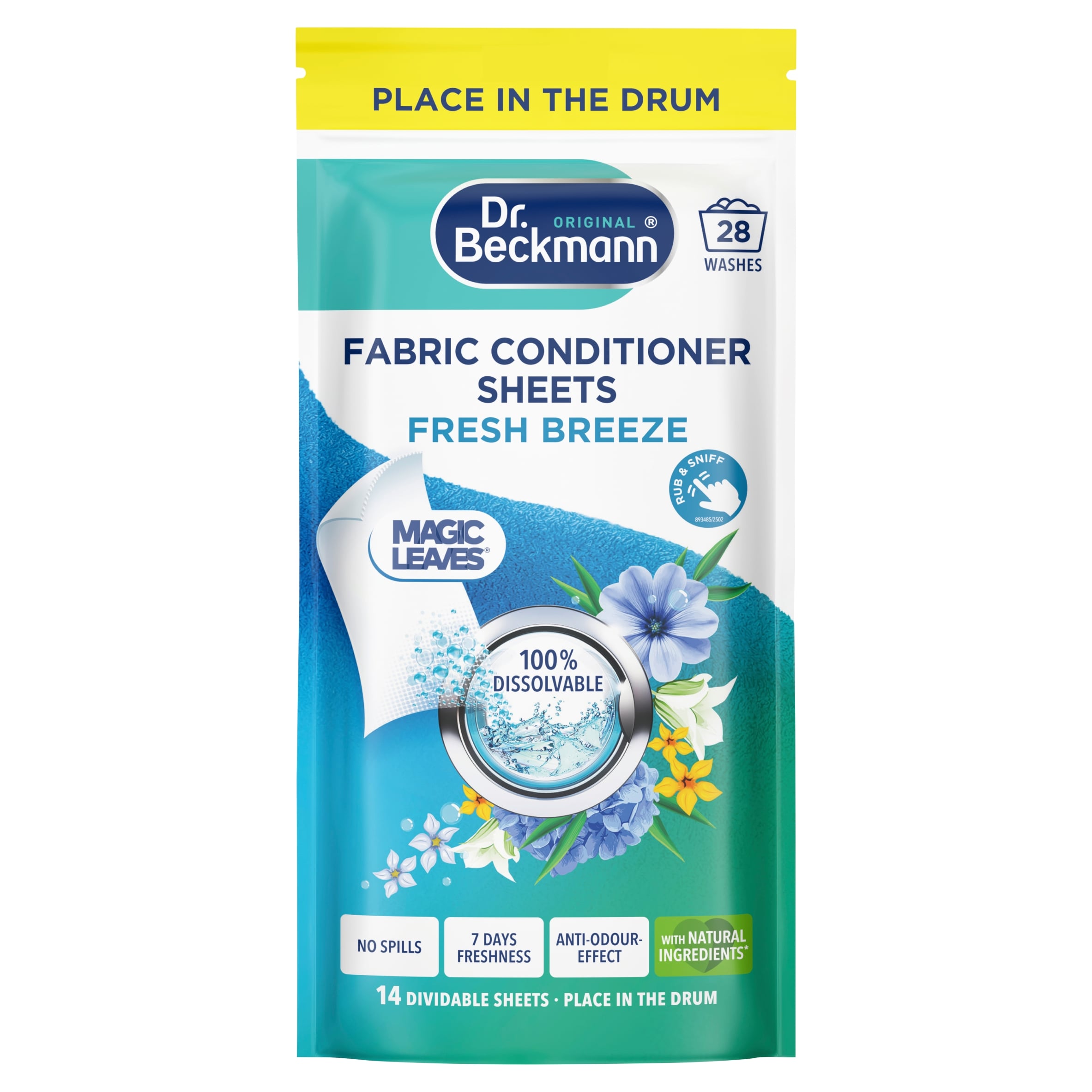 Dr Beckmann Fabric Conditioner 14 Sheets Fresh Breeze, 28 Washes 62g