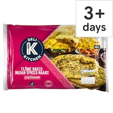 Deli Kitchen 2 Flame Baked Indian Naan Breads 400g