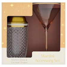 Cocktail Shaker & Martini Glass Christmas Gift Set