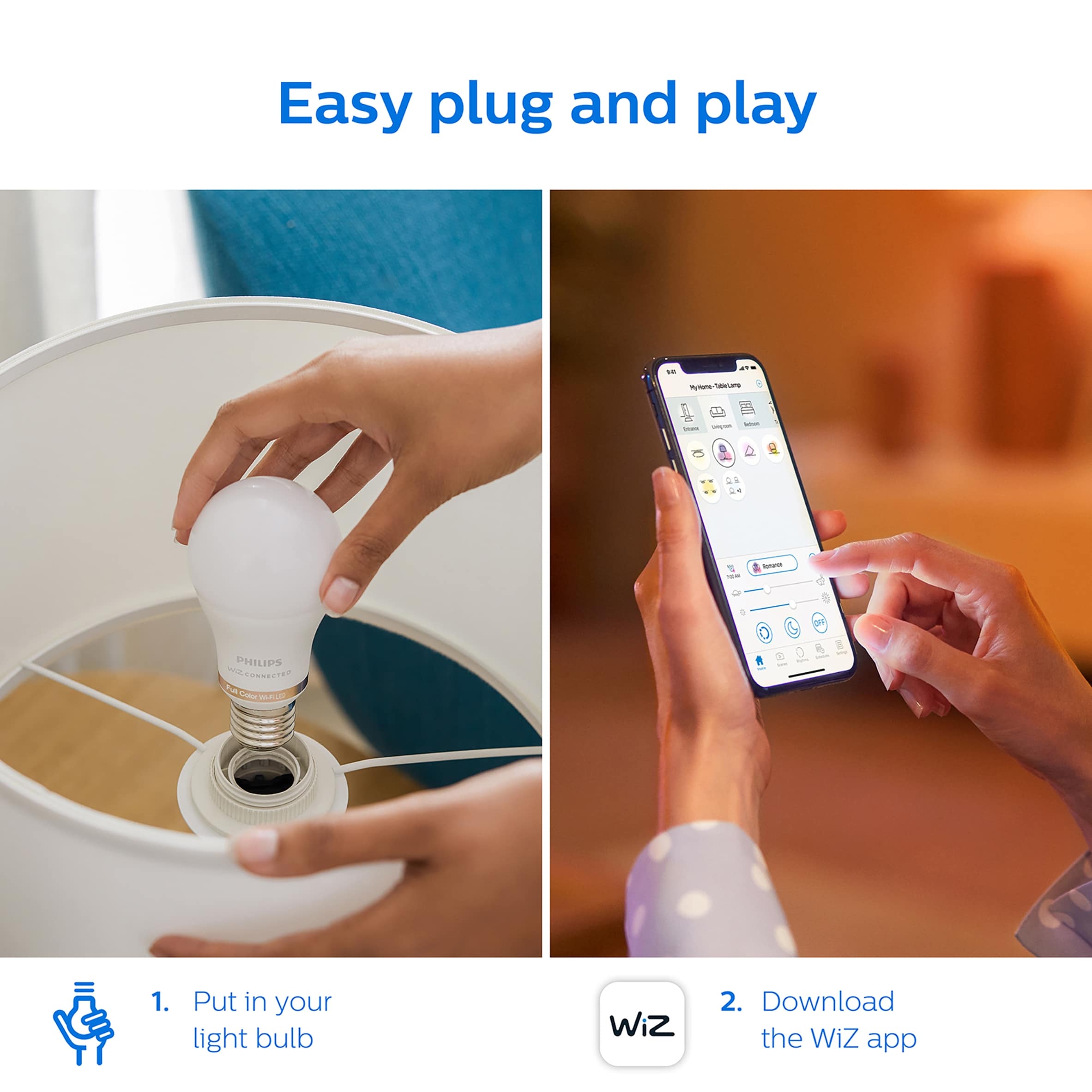 Philips WiZ A60 B22 Colour Smart Light Bulb thumbnail 3