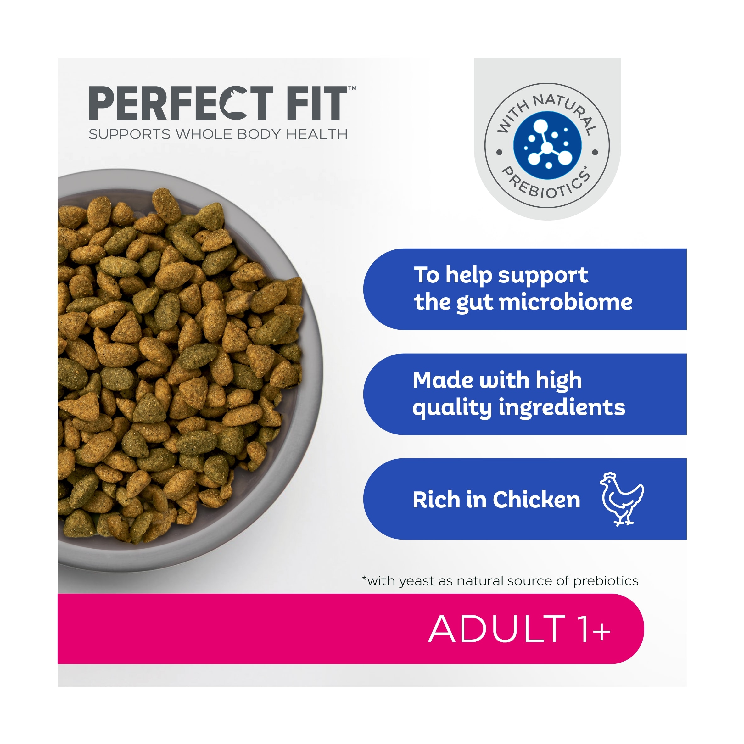 PERFECT FIT Cat Complete Dry Food Adult 1+ Chicken 2.8kg thumbnail 3