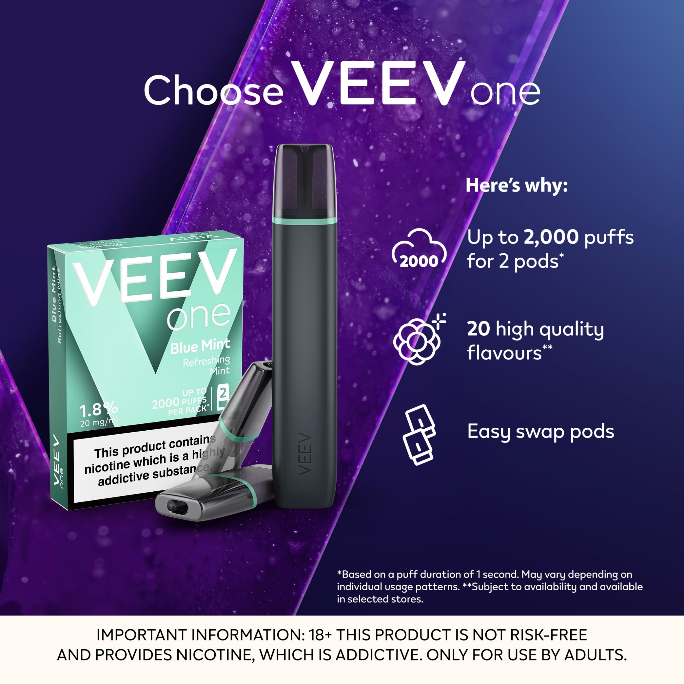 VEEV ONE BLUE MINT 20mg/ml 2x2ml thumbnail 2