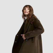 F&F Double Breasted Long Coat in Khaki thumbnail 3