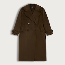 F&F Double Breasted Long Coat in Khaki thumbnail 4