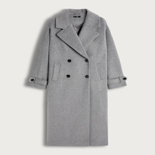 F&F Double Breasted Long Coat in Grey thumbnail 6