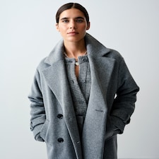 F&F Double Breasted Long Coat in Grey