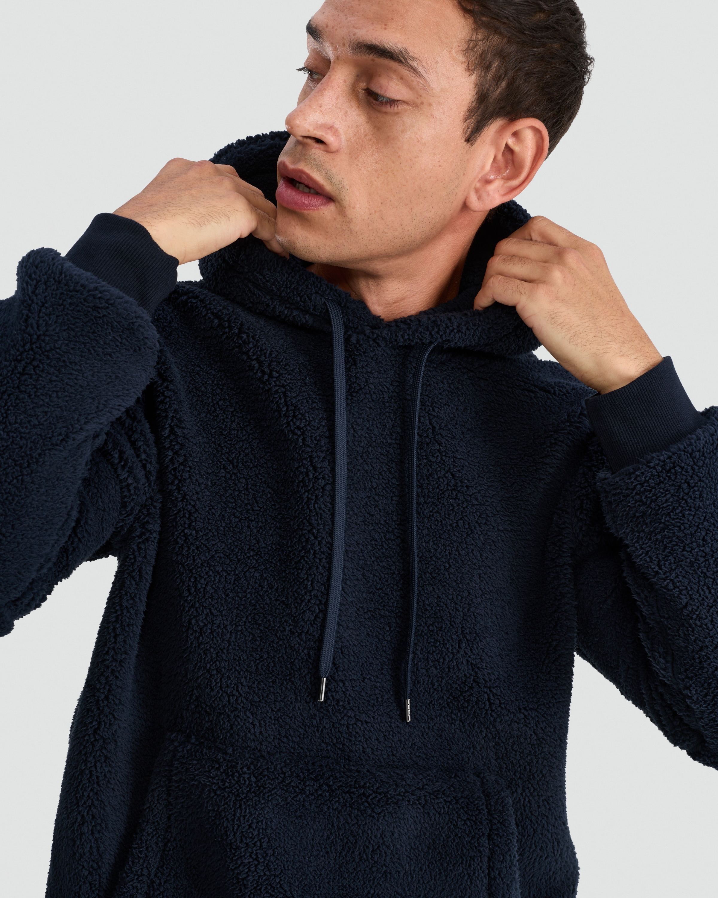 F&F Fleece Kangaroo Pocket Pyjama Hoodie in Navy