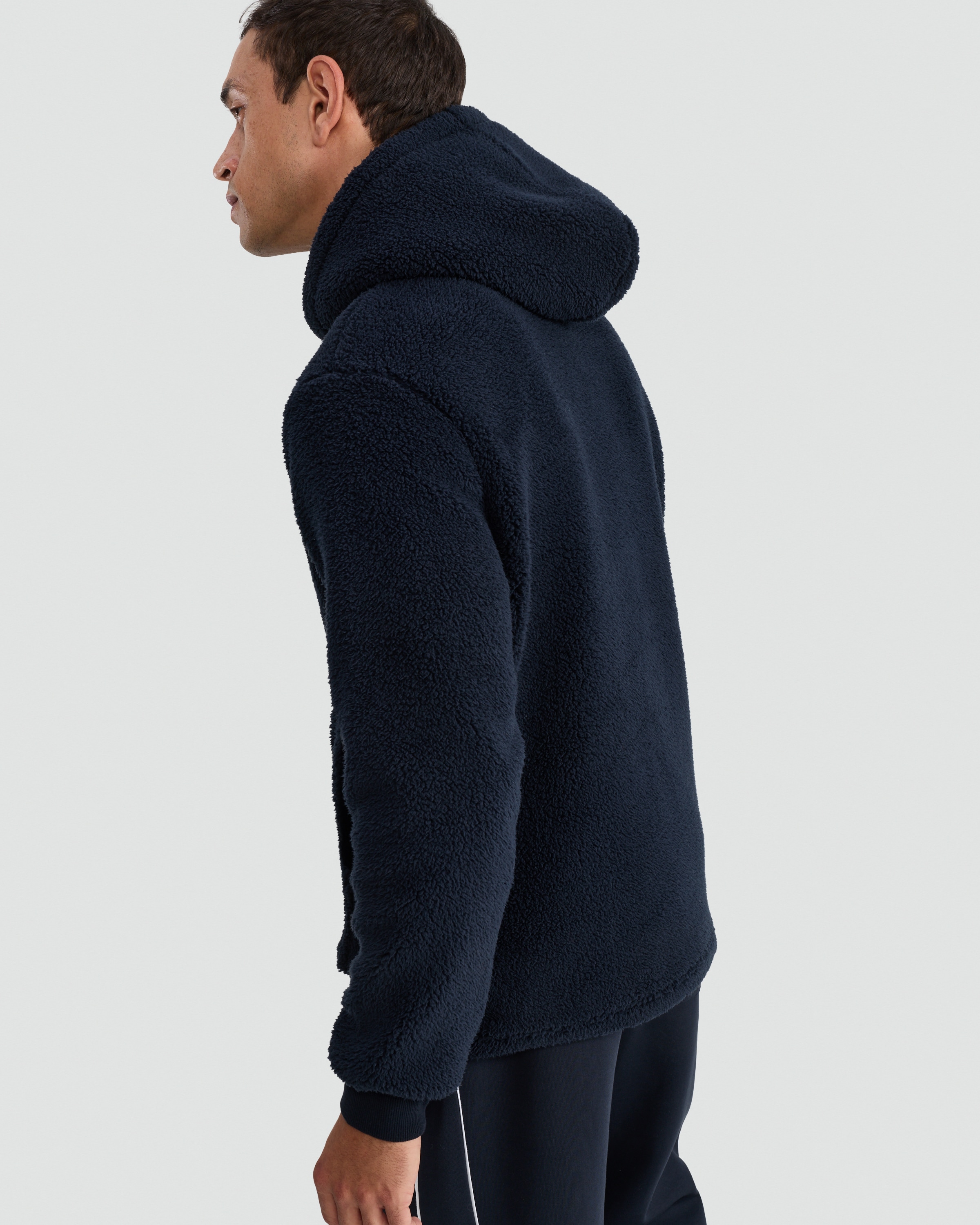F&F Fleece Kangaroo Pocket Pyjama Hoodie in Navy thumbnail 3