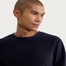 F&F Fleece Long Sleeved Top and Check Bottoms Pyjama Set in Navy thumbnail 2