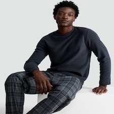 F&F Fleece Check Print Long Sleeved Pyjamas in Grey