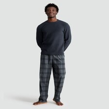 F&F Fleece Check Print Long Sleeved Pyjamas in Grey thumbnail 2