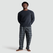 F&F Fleece Check Print Long Sleeved Pyjamas in Grey thumbnail 2