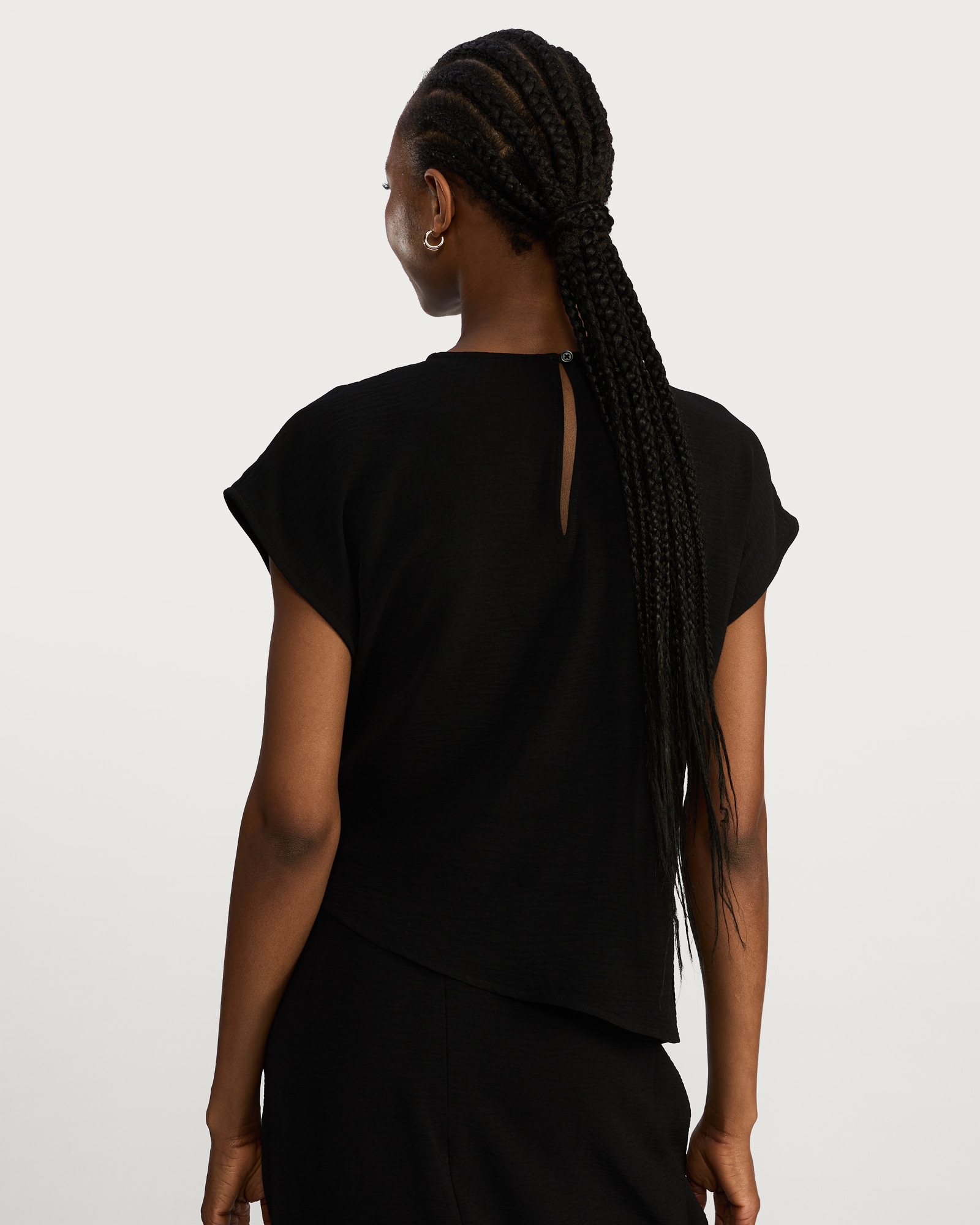 F&F Draped Metal Detail Top in Black thumbnail 4