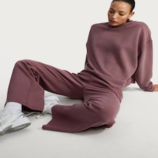 F&F Active Ribbed Wide Leg Joggers in Berry