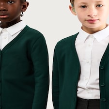 F&F School Unisex 2-Pack Cotton Rich Cardigans in Green