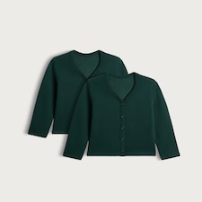 F&F School Unisex 2-Pack Cotton Rich Cardigans in Green thumbnail 4
