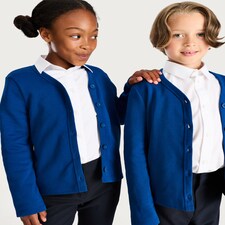 F&F School Unisex 2-Pack Cotton Rich Cardigans in Blue thumbnail 2
