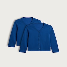 F&F School Unisex 2-Pack Cotton Rich Cardigans in Blue thumbnail 4