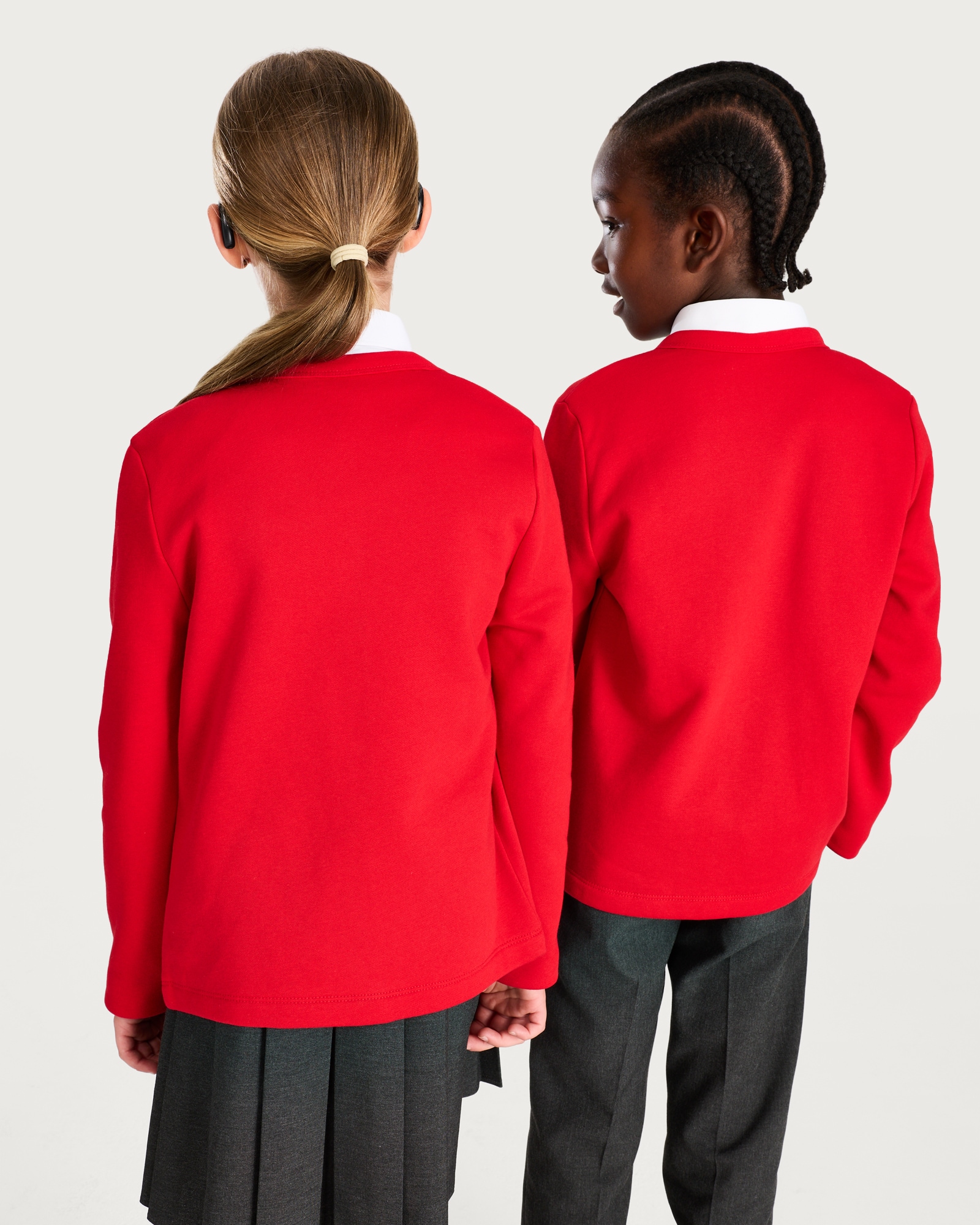 F&F School Unisex 2-Pack Cotton Rich Sweat Cardigans in Red thumbnail 3
