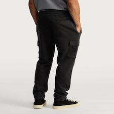 F&F Cotton Rich Slim Leg Cuffed Cargo Joggers in Black thumbnail 3