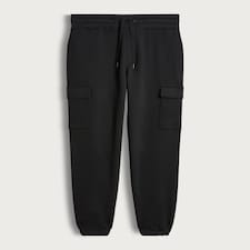 F&F Cotton Rich Slim Leg Cuffed Cargo Joggers in Black thumbnail 4