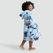 Disney Lilo and Stitch Print Fleece Hooded Blanket in Blue thumbnail 3