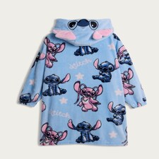 Disney Lilo and Stitch Print Fleece Hooded Blanket in Blue thumbnail 5