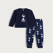 Tottenham Hotspur Print Minky Fleece Pyjamas in Navy