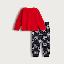 Arsenal Fleece Textured Top and Cuffed Bottoms Pyjamas in Red thumbnail 2