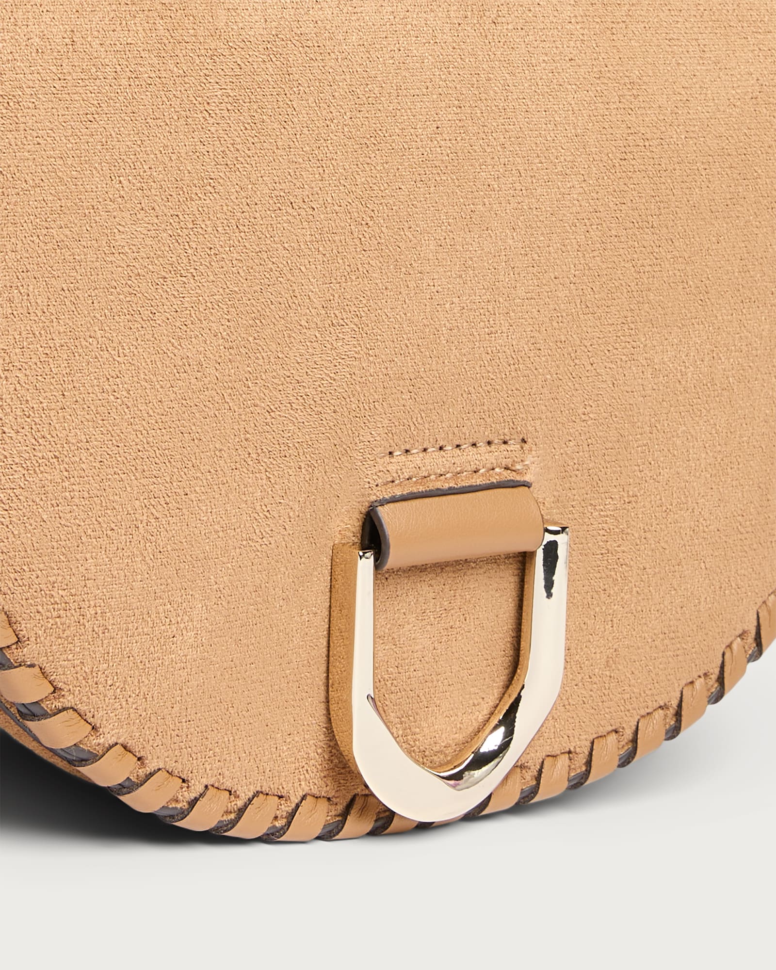 SACHA Braided Trim Saddle Bag in Tan thumbnail 2