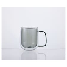 F&F Home Grey Double Walled Glass Mug
