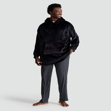 F&F Fleece Oversized Pyjama Hoodie in Black thumbnail 2