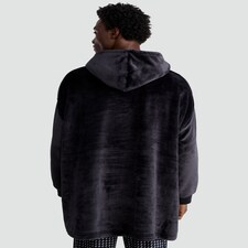 F&F Fleece Oversized Pyjama Hoodie in Black thumbnail 3